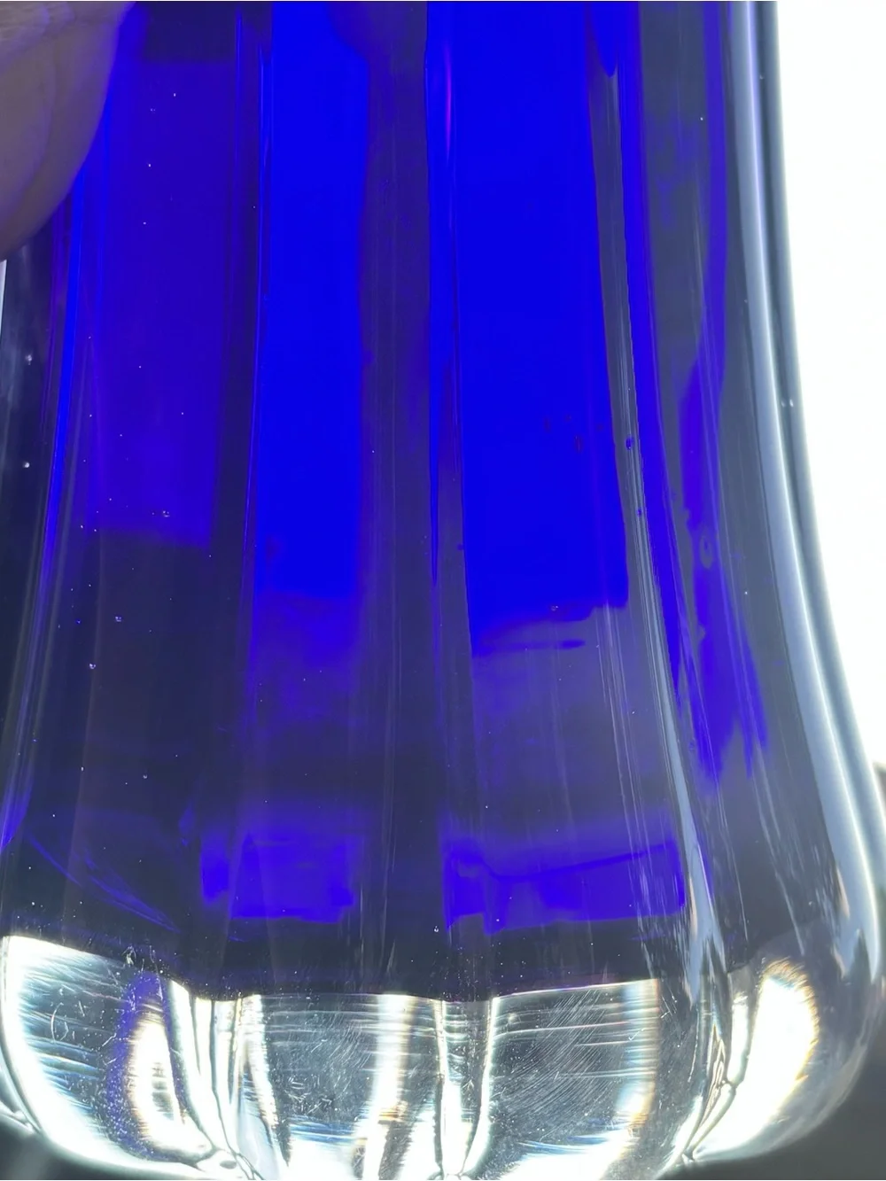 Cobalt Blue Ruffled Glass Vase - Picture 3 of 4
